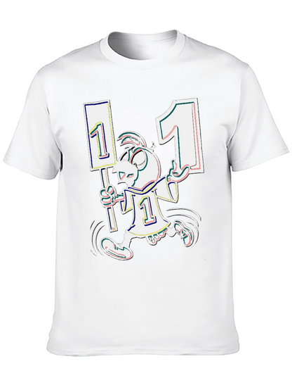 Funky Cartoon Number One Black T-Shirt