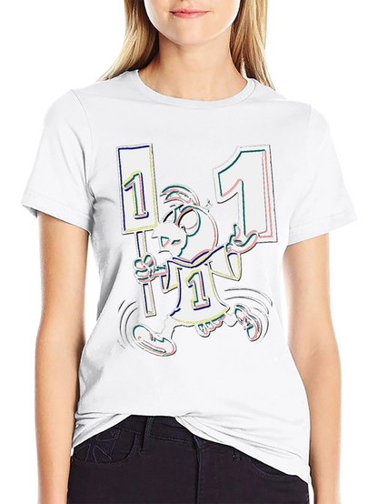 Funky Cartoon Number One Black T-Shirt