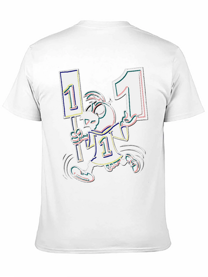 Funky Cartoon Number One Black T-Shirt