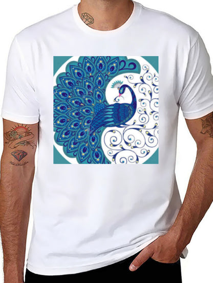Peacock Graphic Tee - Stylish Mens T-Shirt