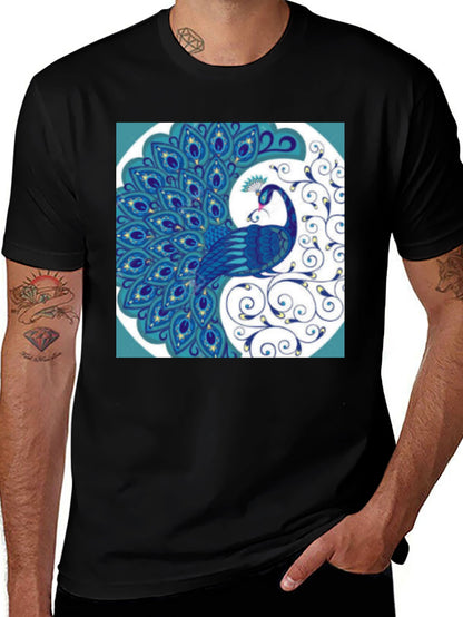 Peacock Graphic Tee - Stylish Mens T-Shirt