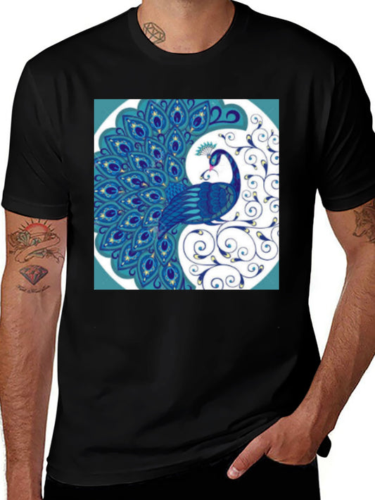 Peacock Graphic Tee - Stylish Mens T-Shirt