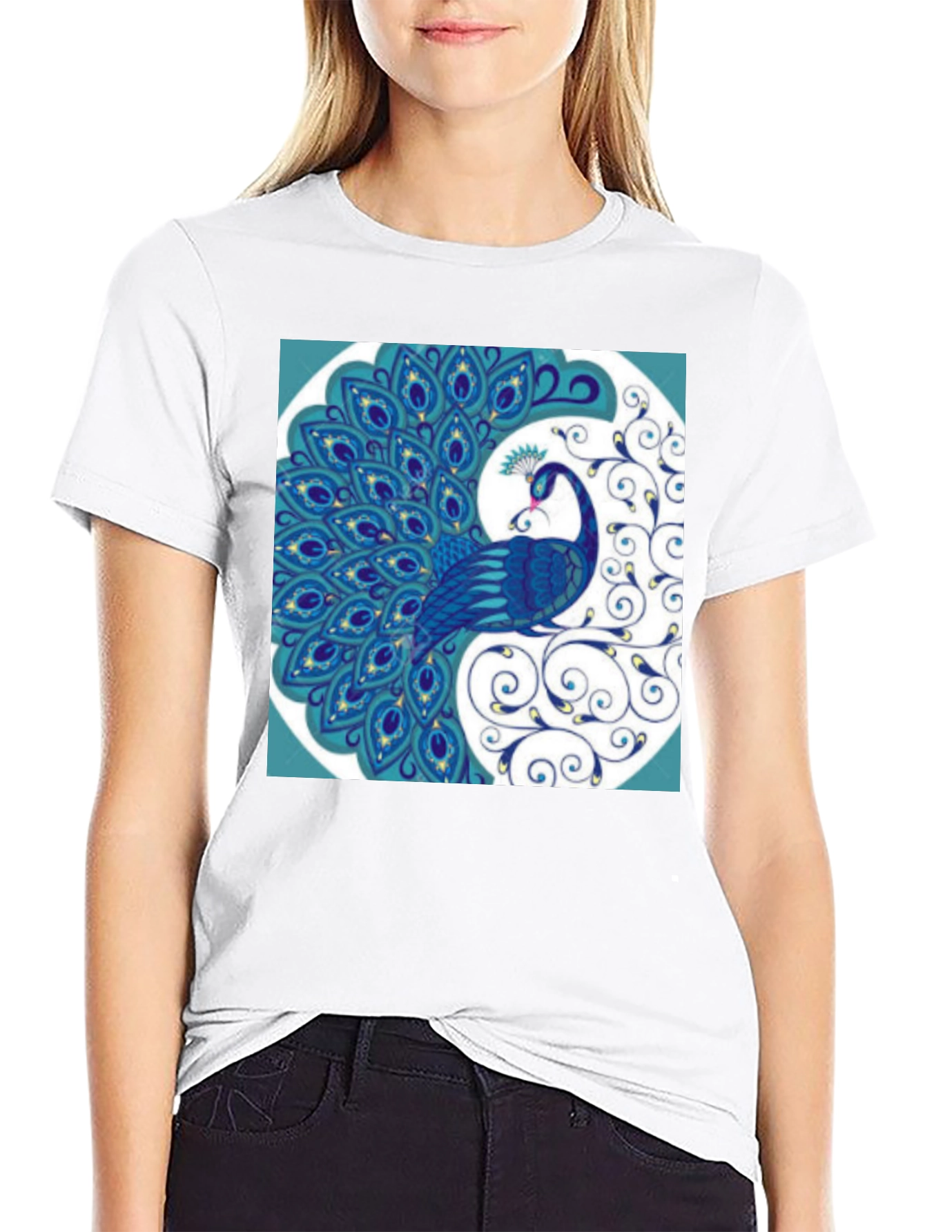 Peacock Graphic Tee - Stylish Mens T-Shirt
