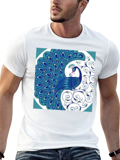 Peacock Graphic Tee - Stylish Mens T-Shirt
