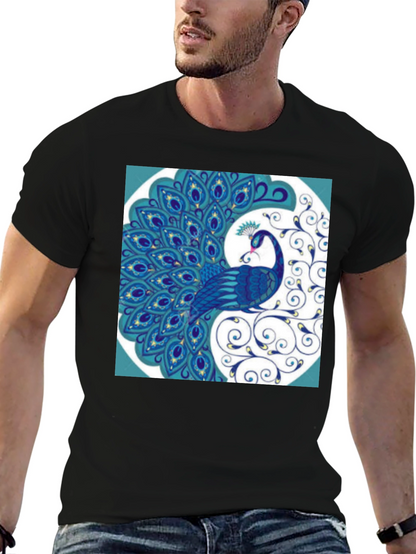 Peacock Graphic Tee - Stylish Mens T-Shirt