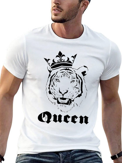 Queen Tiger Graphic Tee - Mens Black T-Shirt