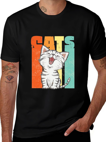 Funny Cats Graphic Tee - Retro Style Unisex T-Shirt