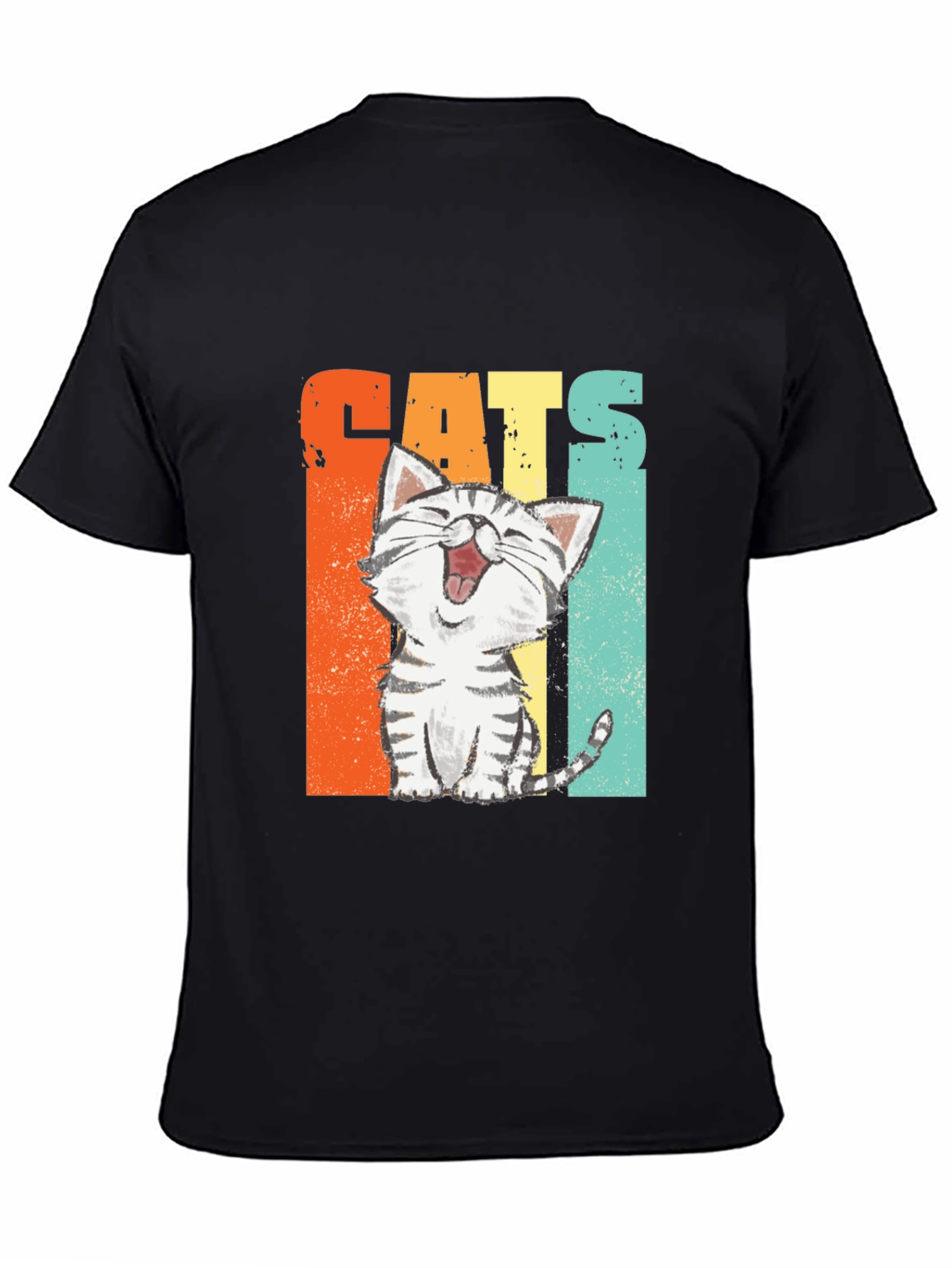 Funny Cats Graphic Tee - Retro Style Unisex T-Shirt