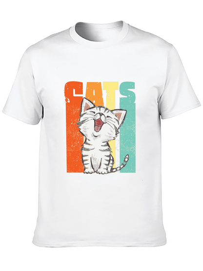 Funny Cats Graphic Tee - Retro Style Unisex T-Shirt