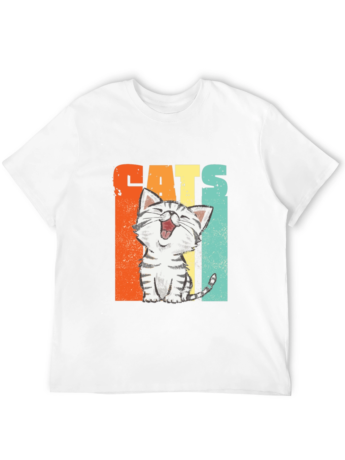 Funny Cats Graphic Tee - Retro Style Unisex T-Shirt