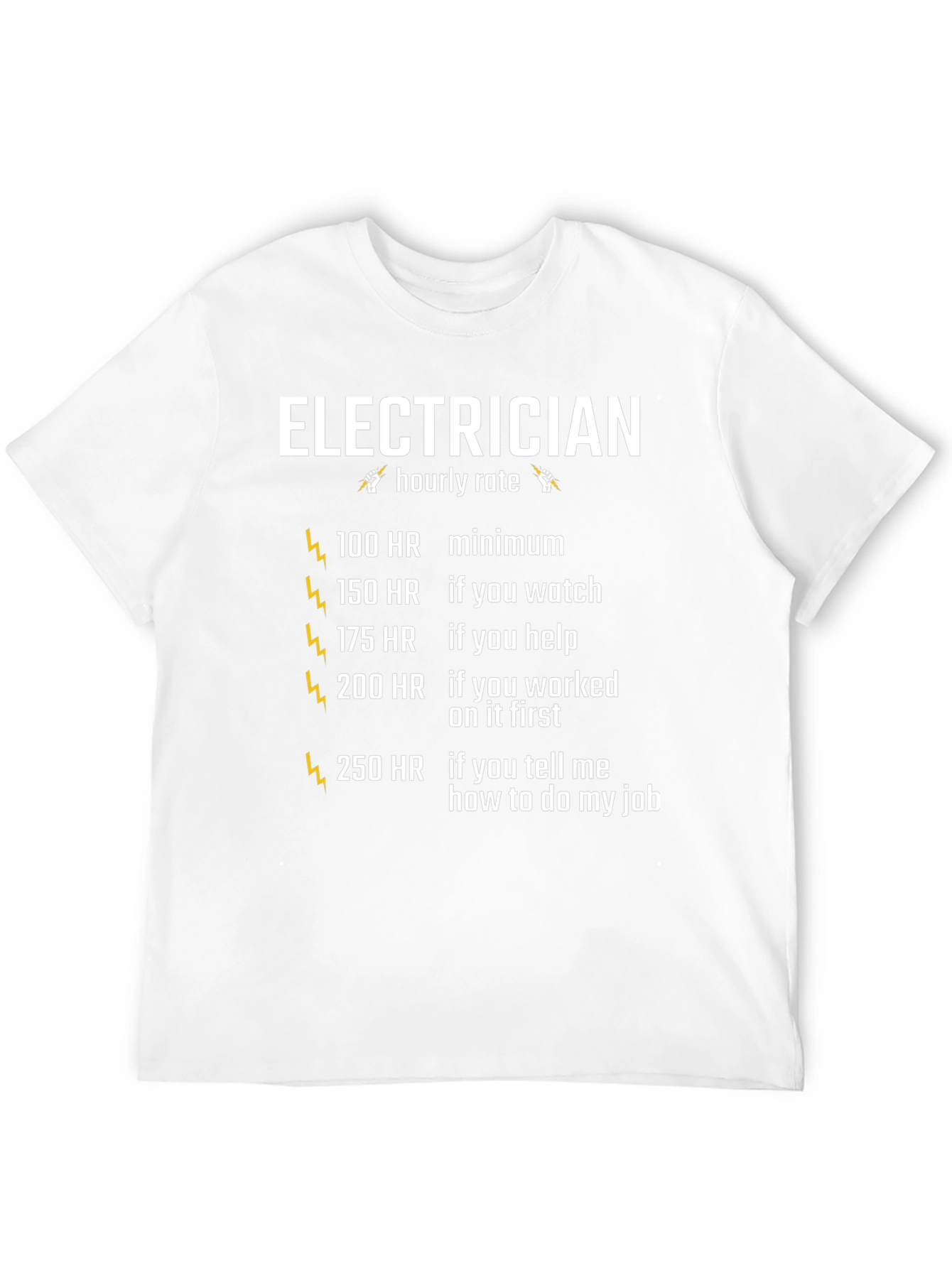 Electrician Hourly Rate Graphic Tee - Funny Electrician Shirt