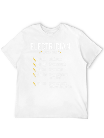 Electrician Hourly Rate Graphic Tee - Funny Electrician Shirt