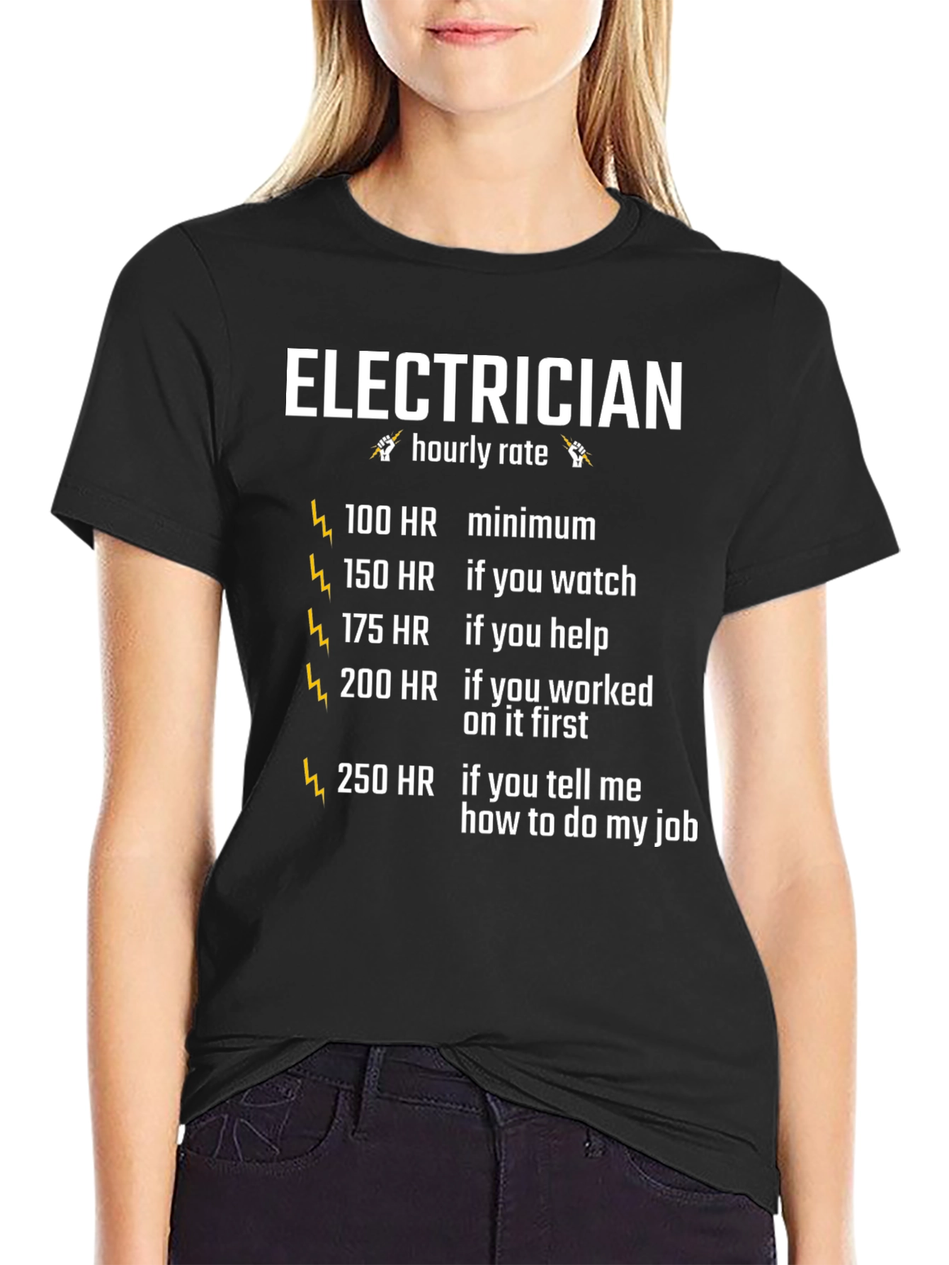 Electrician Hourly Rate Graphic Tee - Funny Electrician Shirt