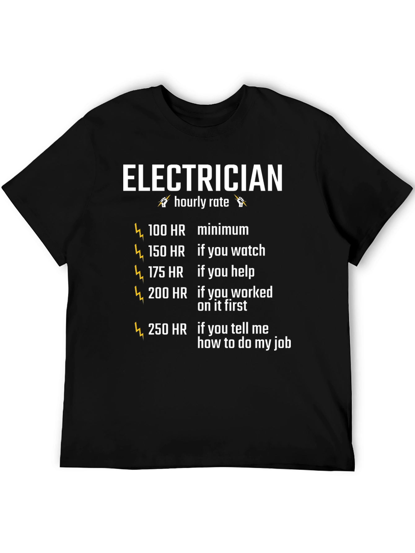 Electrician Hourly Rate Graphic Tee - Funny Electrician Shirt