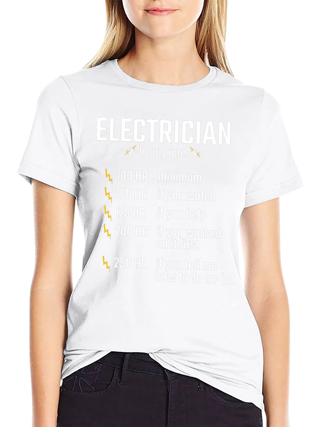 Electrician Hourly Rate Graphic Tee - Funny Electrician Shirt