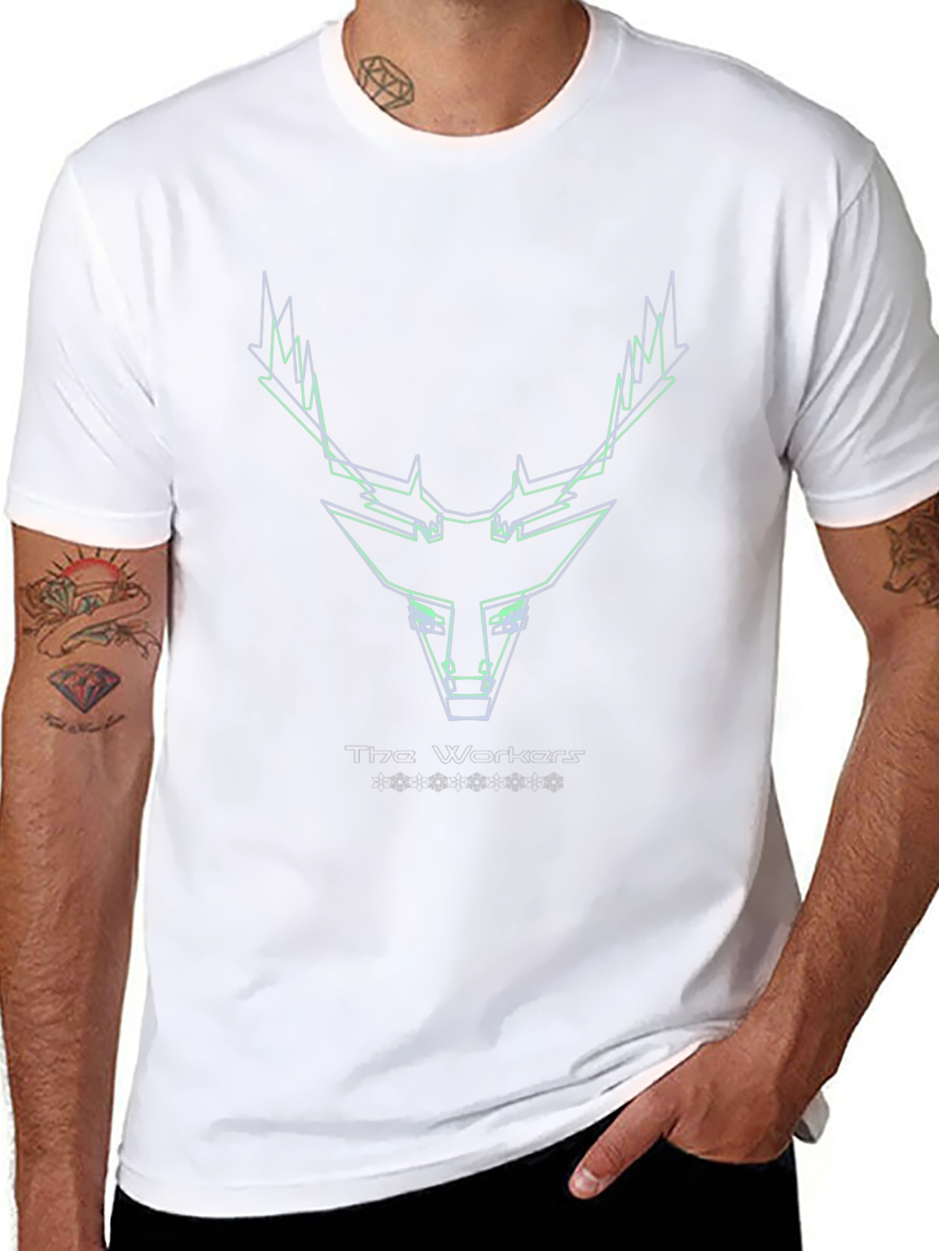 Geometric Deer Head Tee