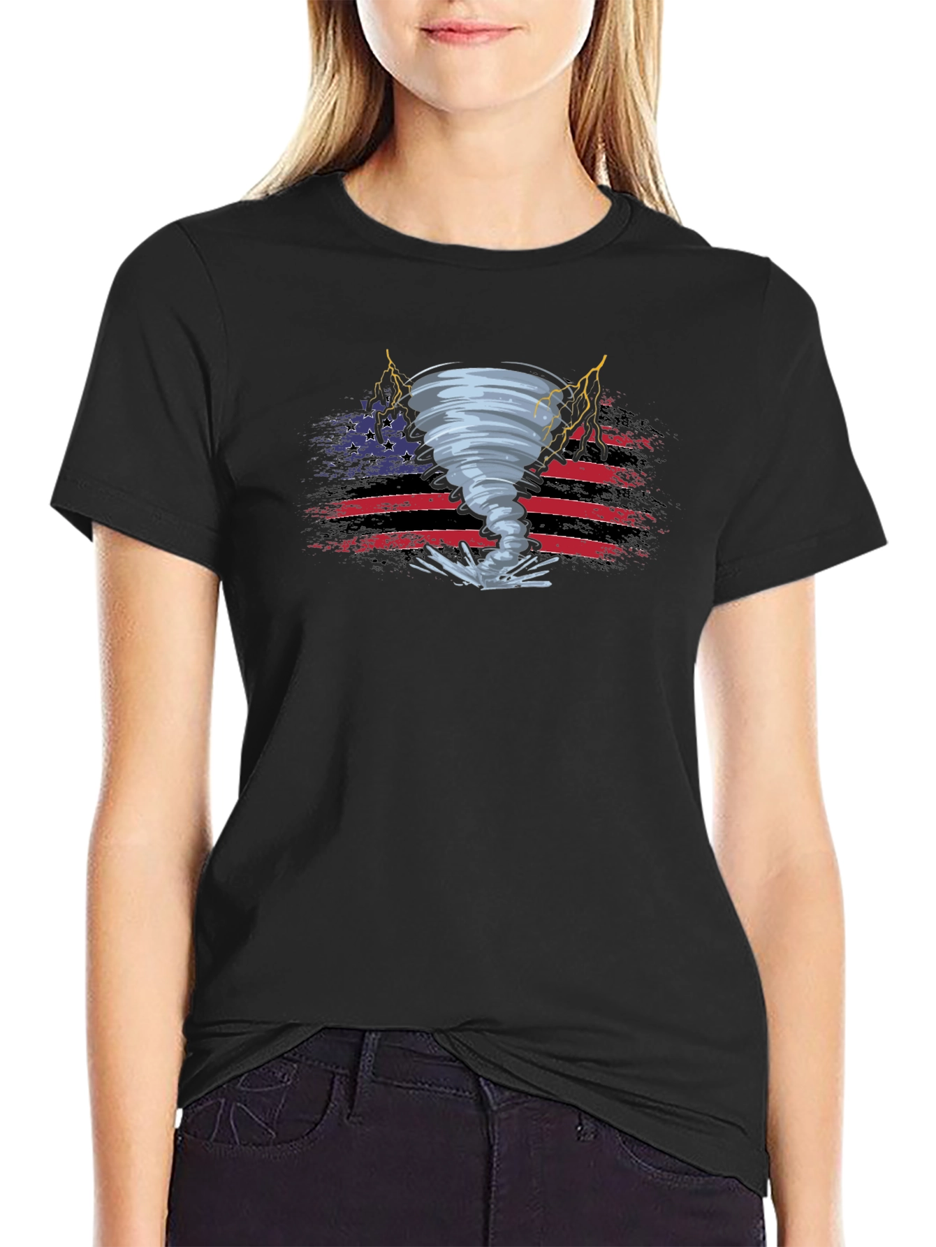 Tornado American Flag Graphic Tee