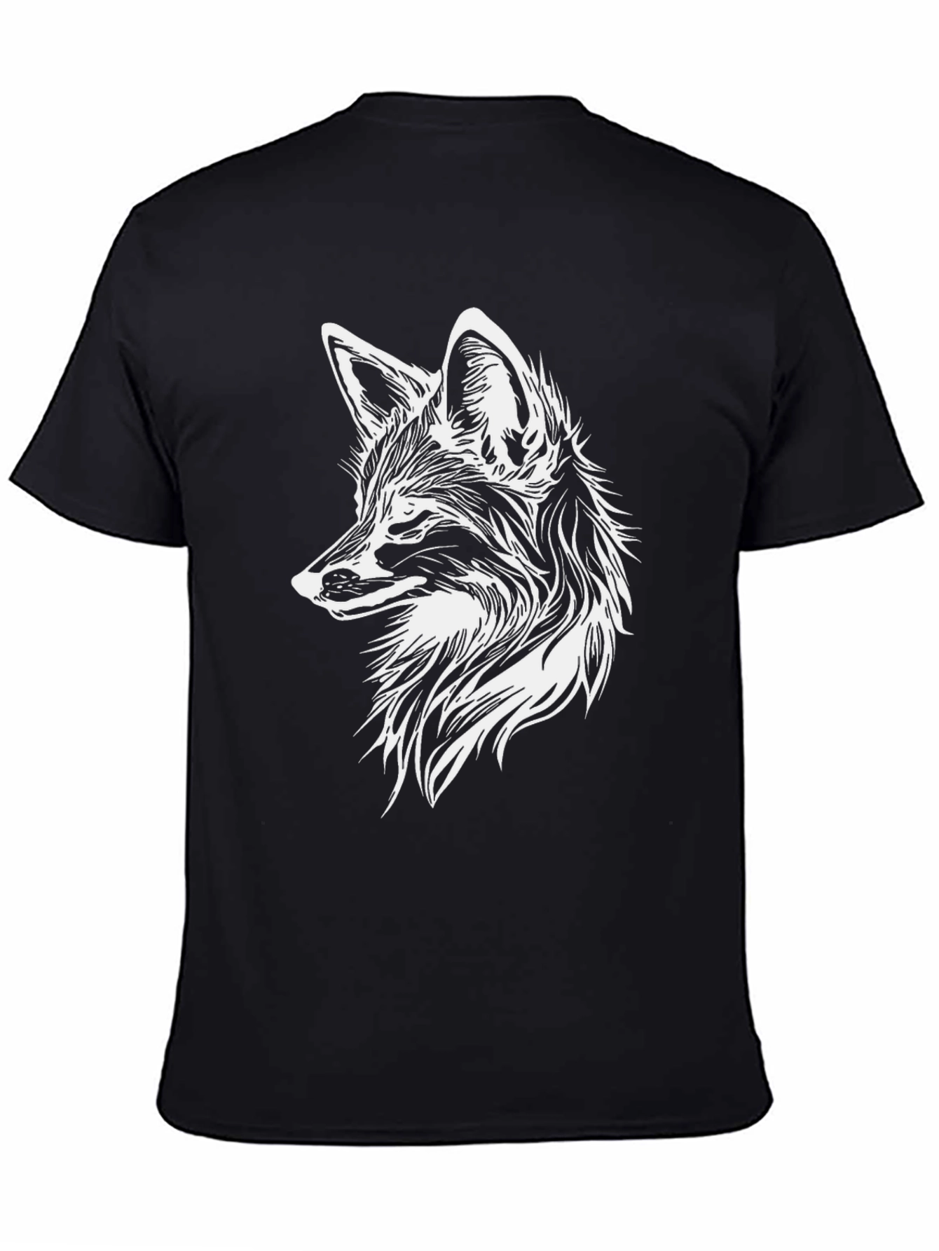 Black Fox Graphic Tee - Stylish Animal Print Shirt