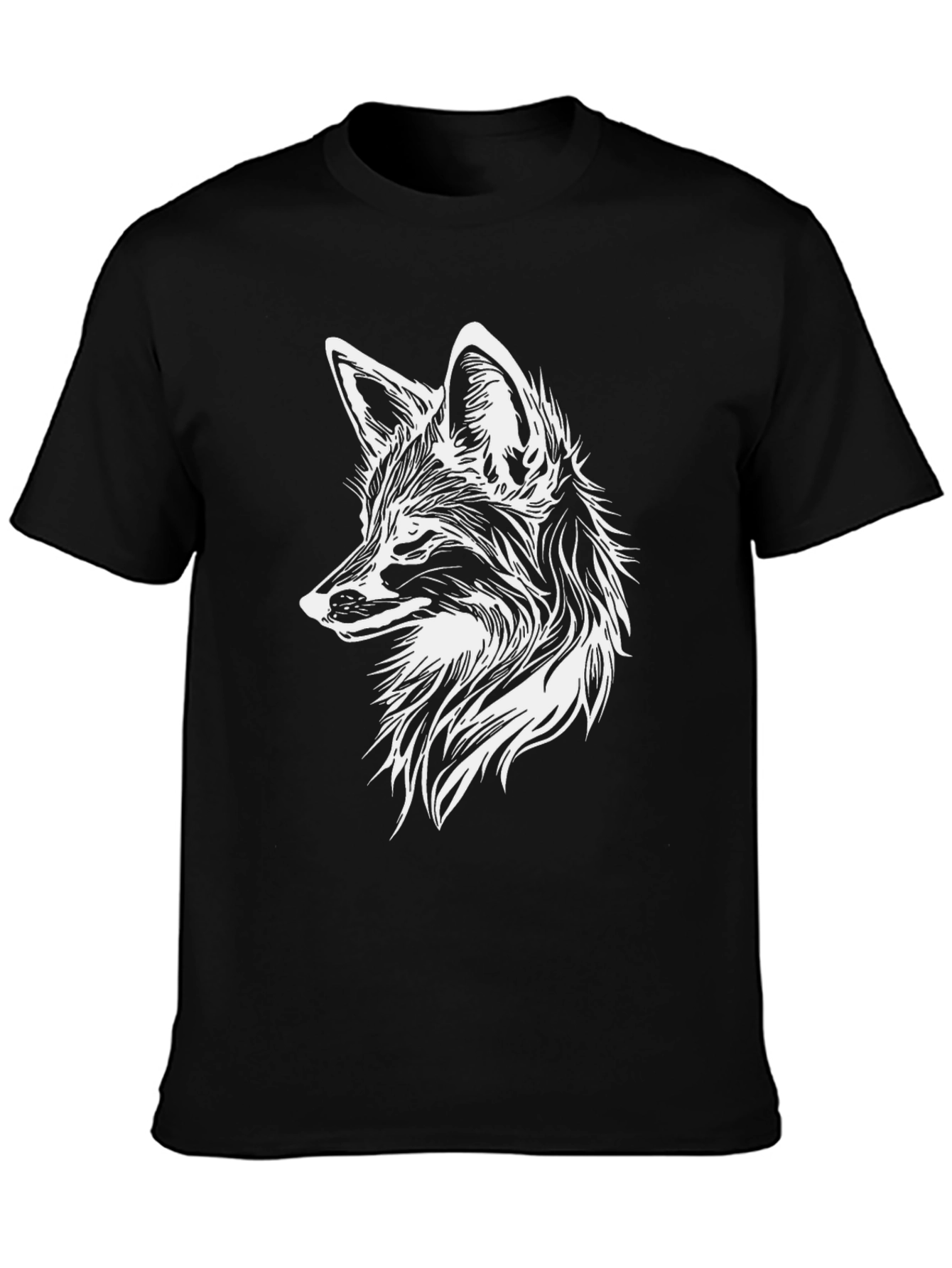 Black Fox Graphic Tee - Stylish Animal Print Shirt