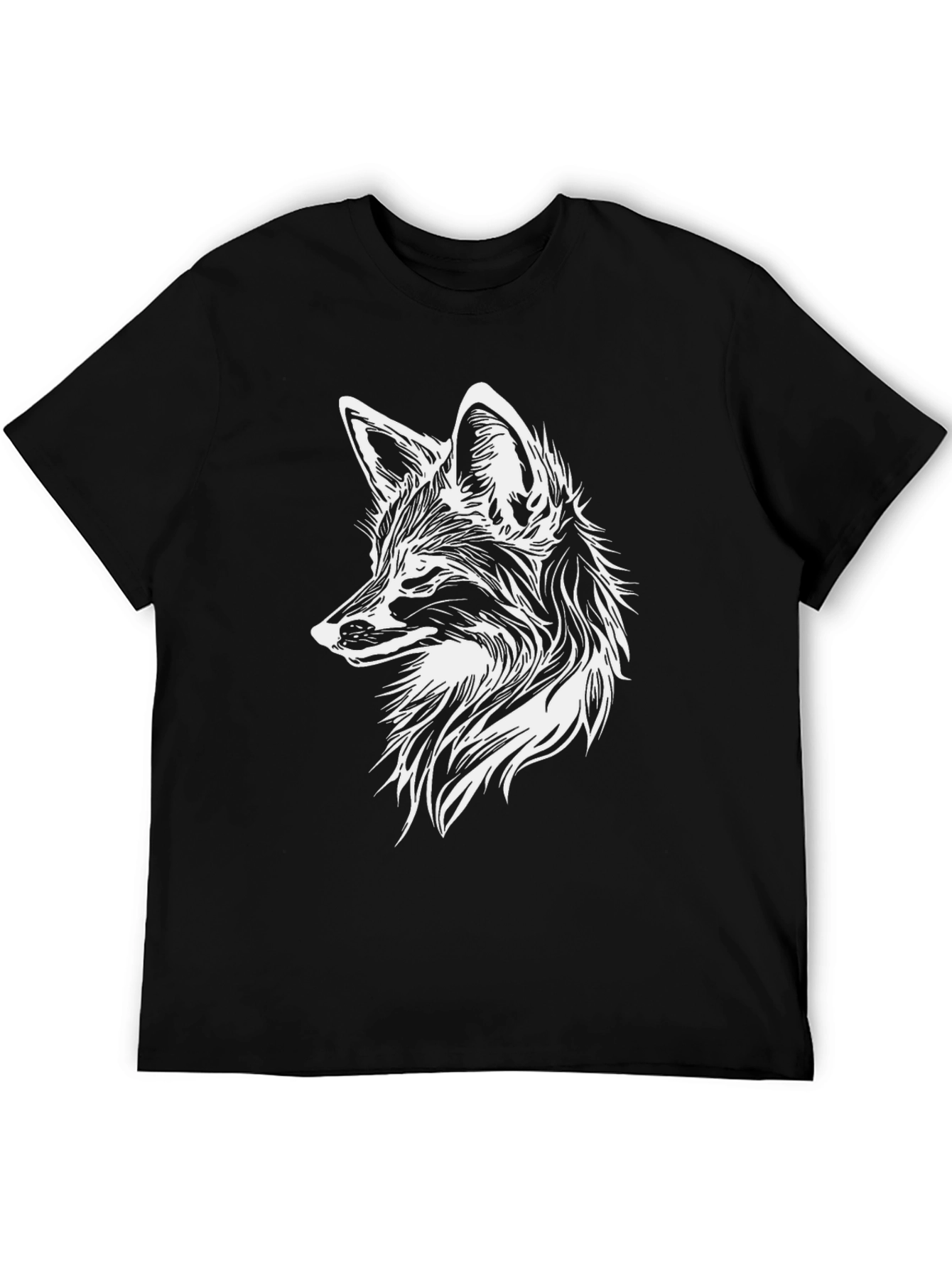 Black Fox Graphic Tee - Stylish Animal Print Shirt