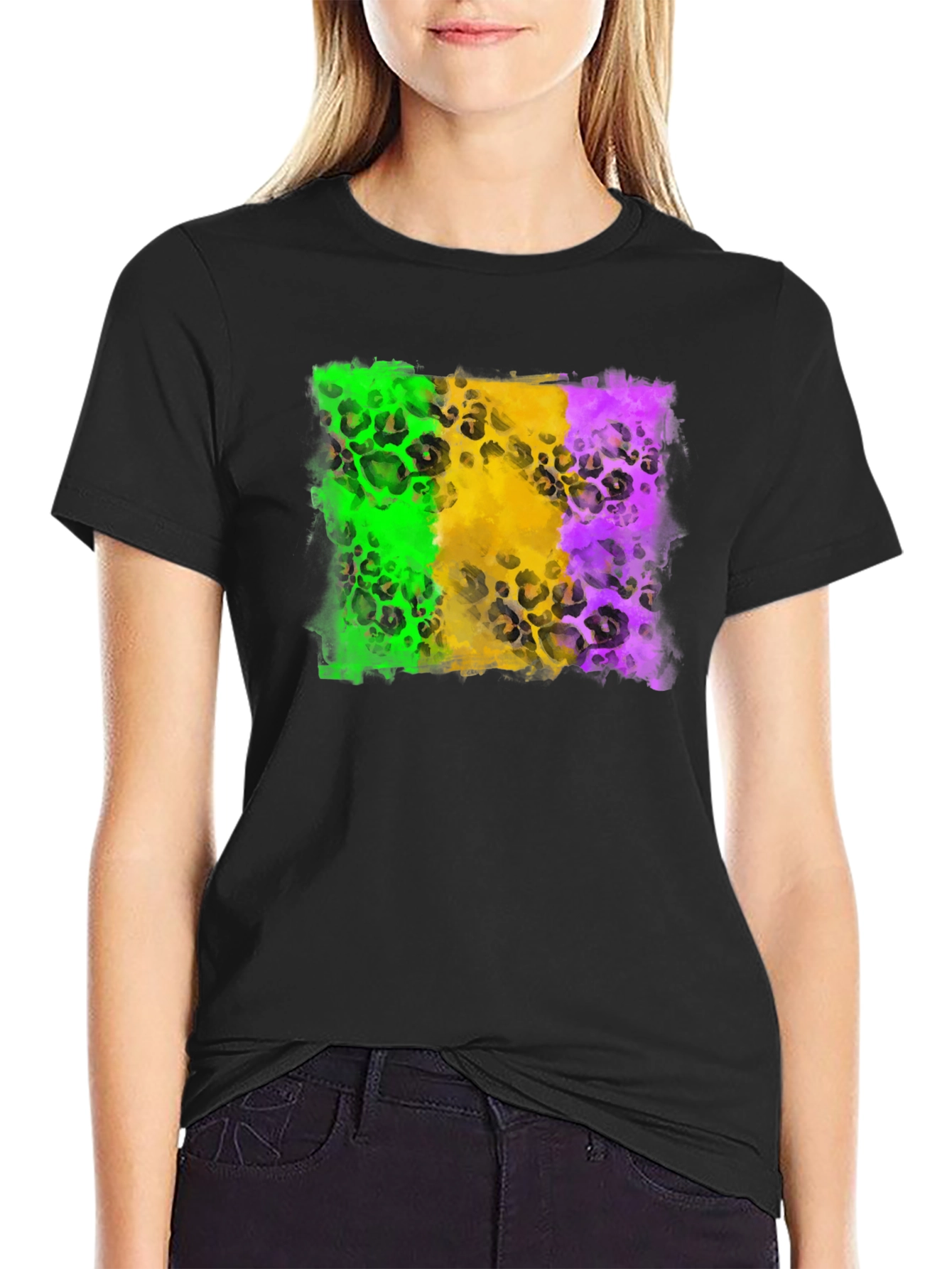 Mardi Gras Leopard Print T-Shirt