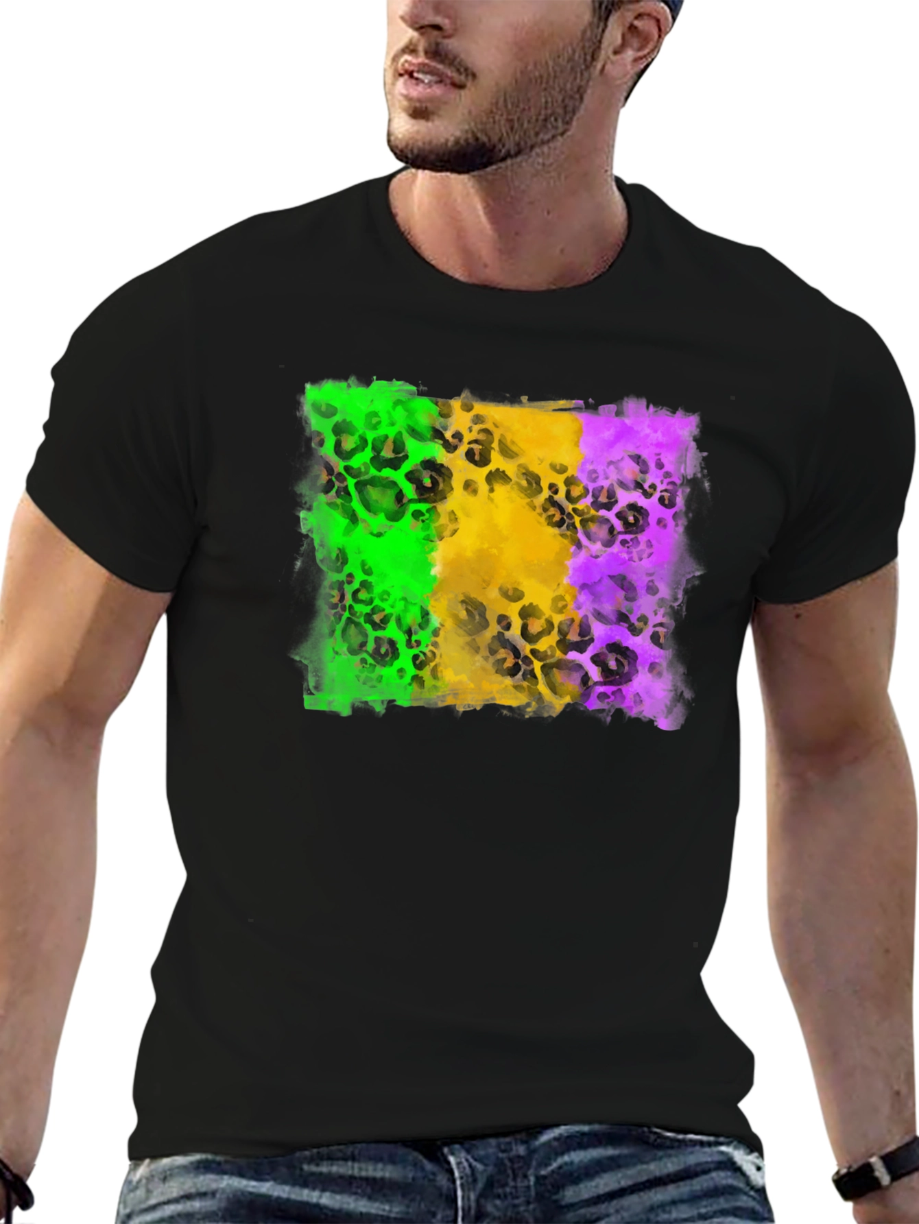 Mardi Gras Leopard Print T-Shirt
