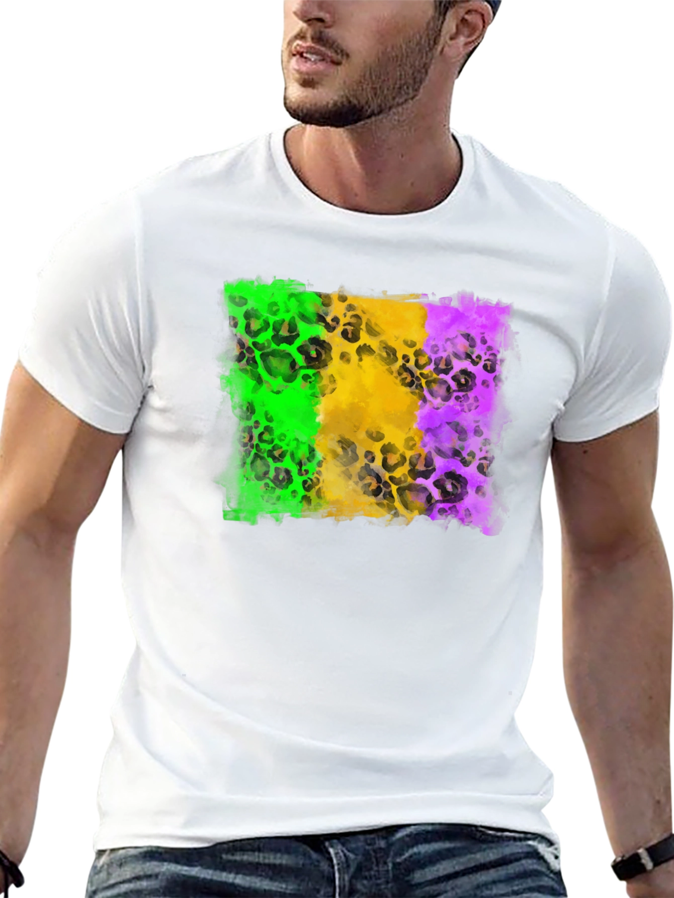 Mardi Gras Leopard Print T-Shirt