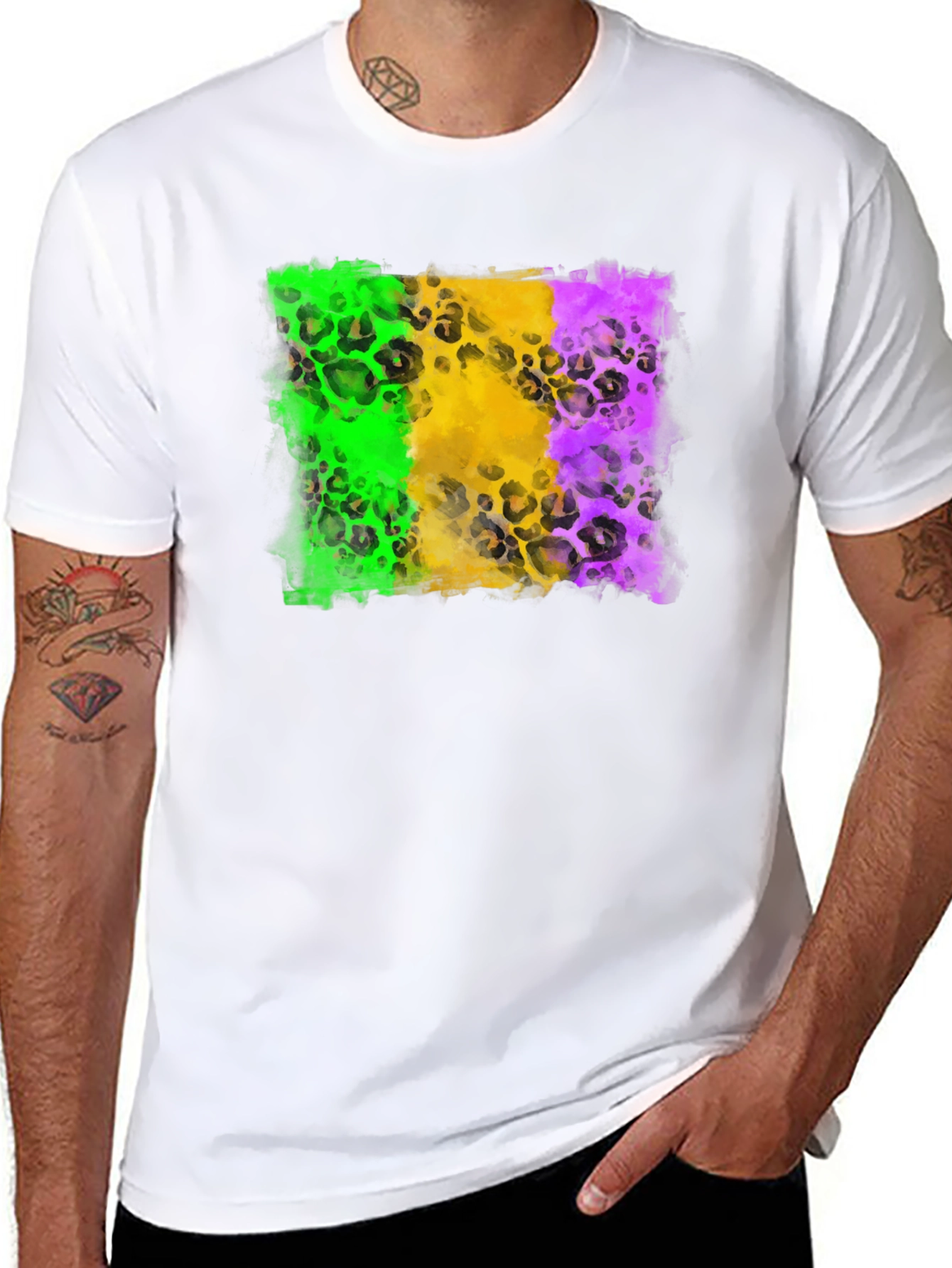 Mardi Gras Leopard Print T-Shirt