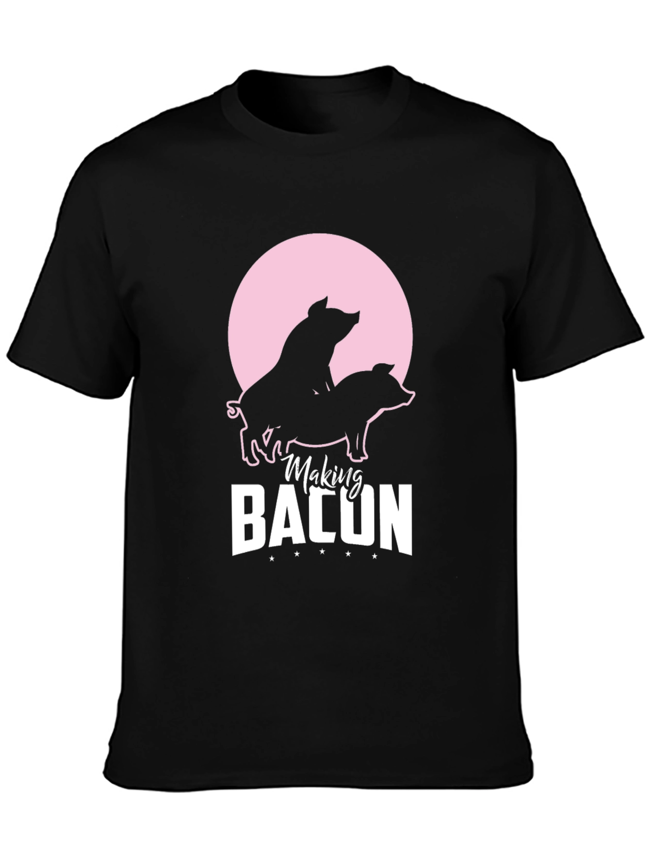 Making Bacon Graphic T-Shirt Funny Pig Design