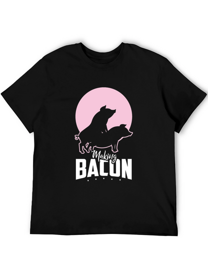 Making Bacon Graphic T-Shirt Funny Pig Design