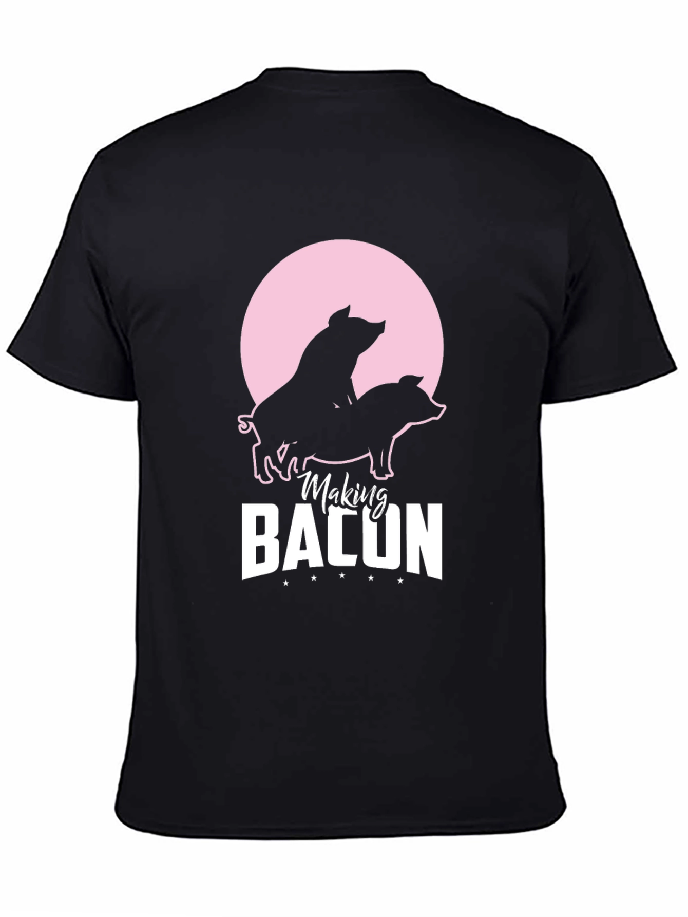 Making Bacon Graphic T-Shirt Funny Pig Design
