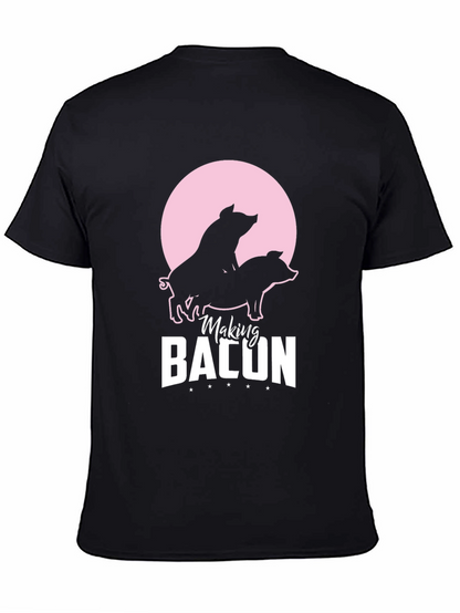 Making Bacon Graphic T-Shirt Funny Pig Design