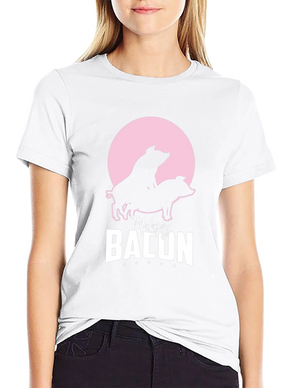 Making Bacon Graphic T-Shirt Funny Pig Design
