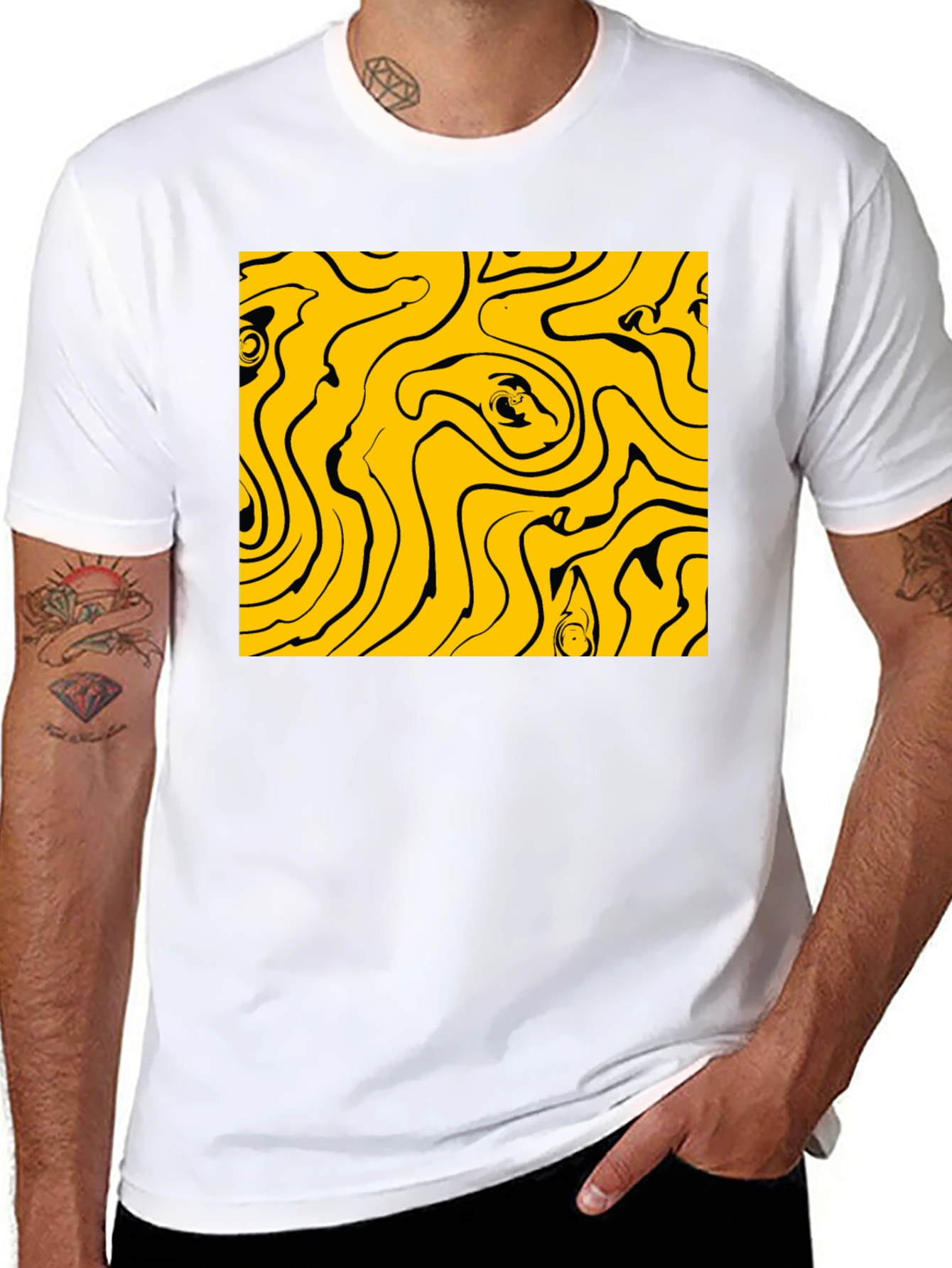 Abstract Swirl Graphic Tee
