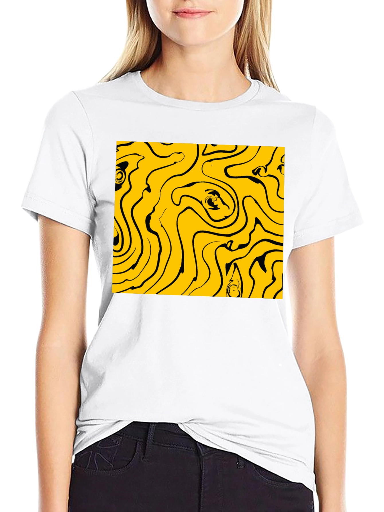 Abstract Swirl Graphic Tee