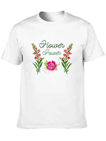 Flower Power Graphic Black T-Shirt