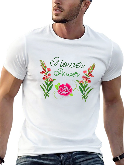 Flower Power Graphic Black T-Shirt