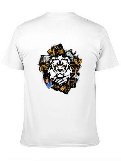 Gaming Lion Graphic T-Shirt - Black