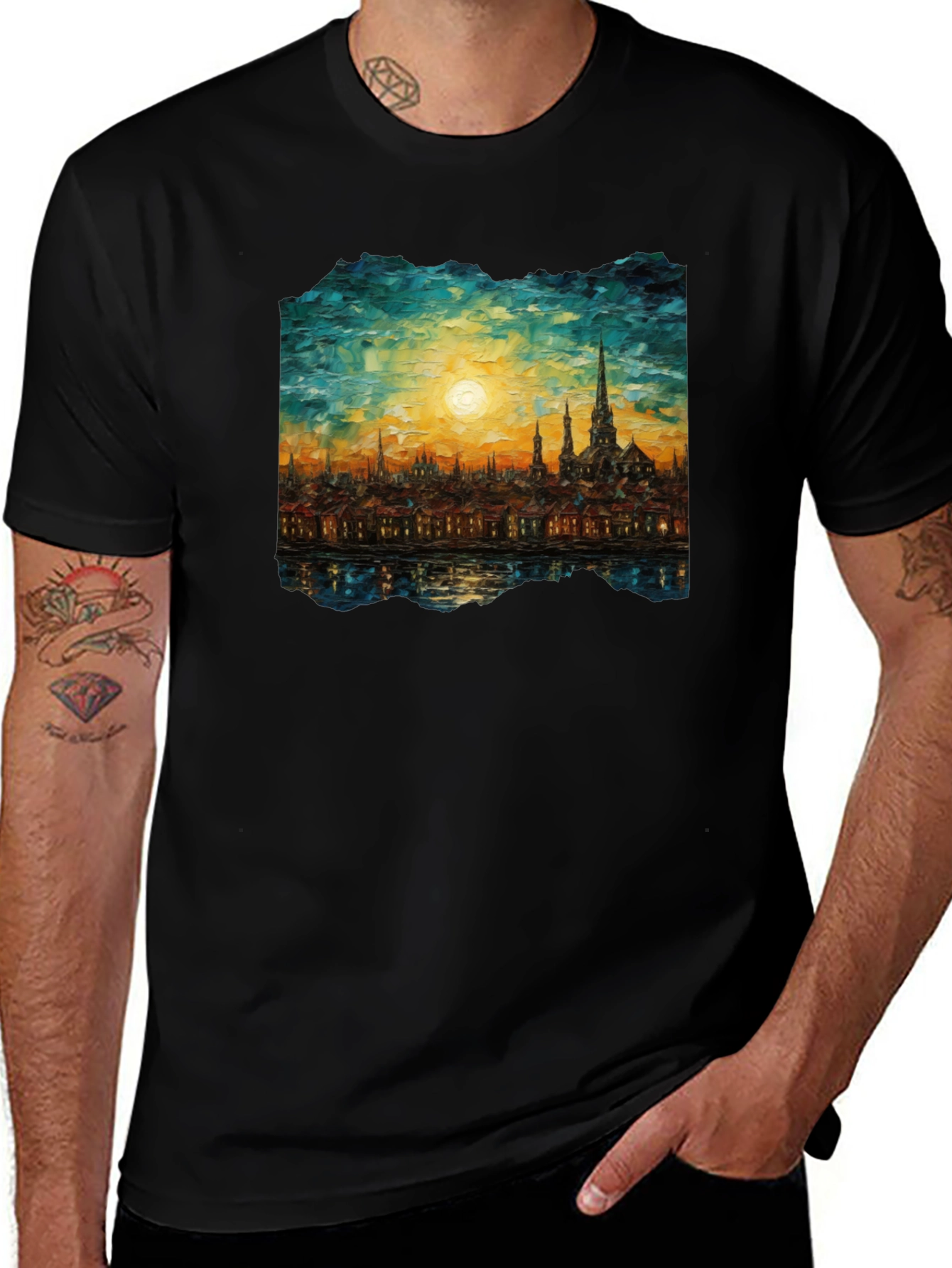 Cityscape Painting Graphic Tee