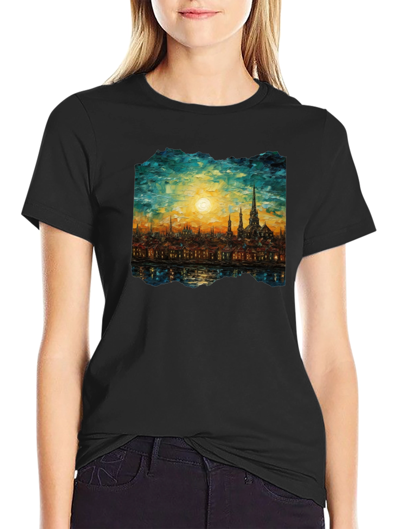 Cityscape Painting Graphic Tee