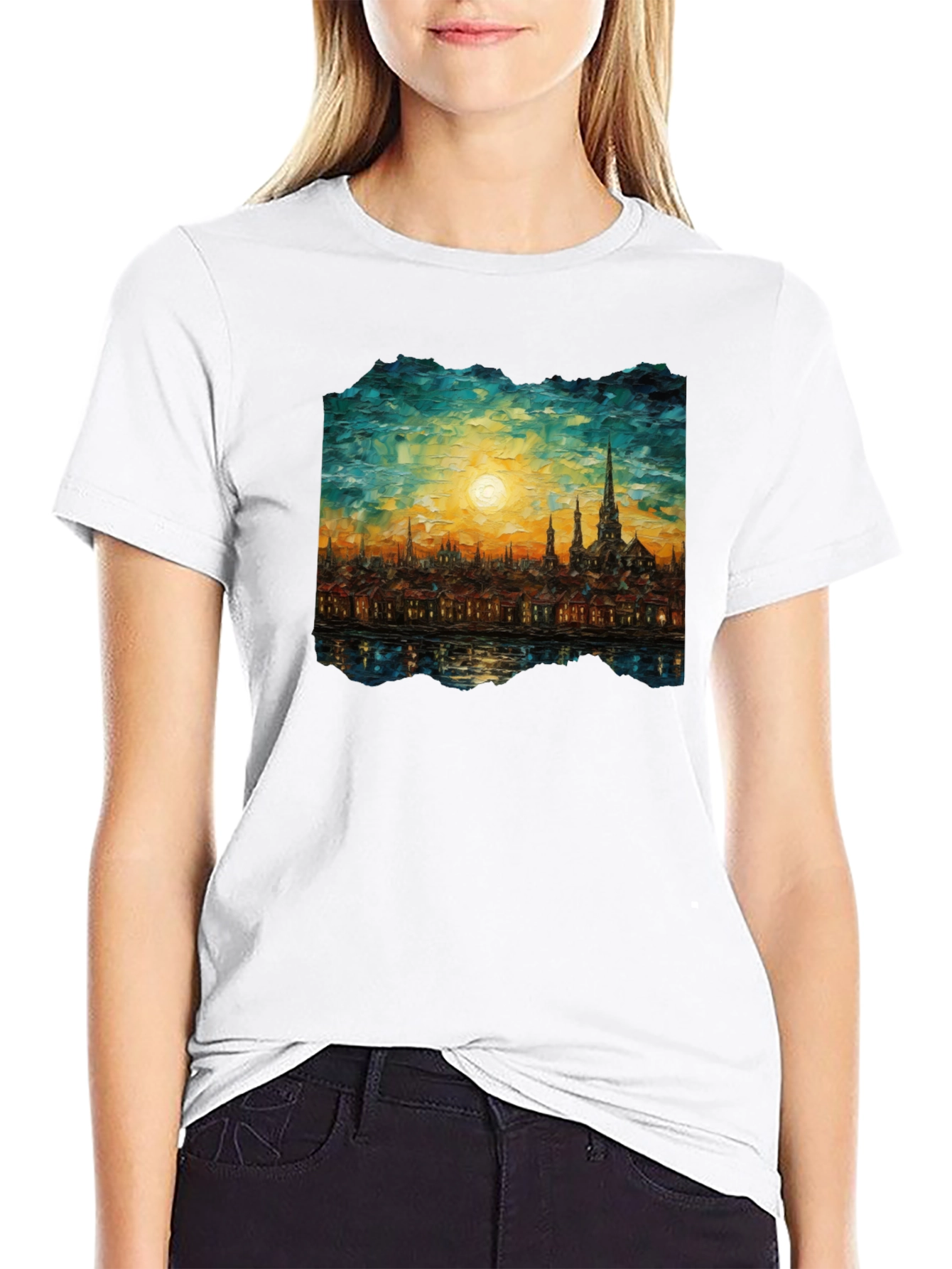 Cityscape Painting Graphic Tee