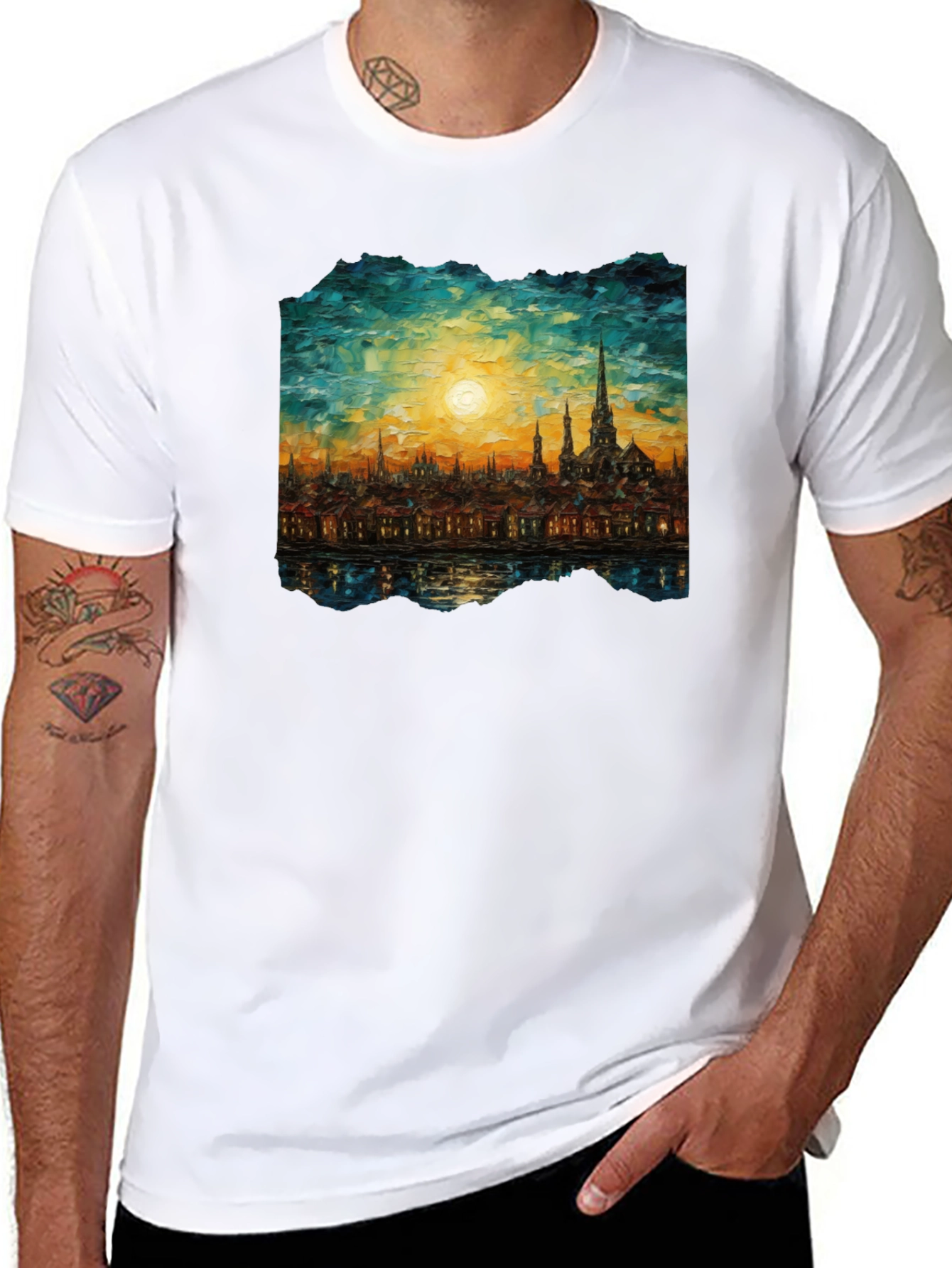 Cityscape Painting Graphic Tee