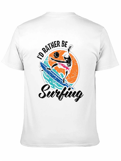 Id Rather Be Surfing Black T-Shirt