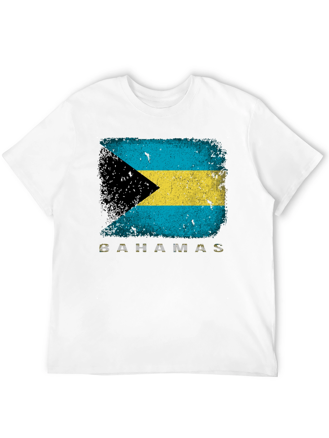 Bahamas Flag Graphic T-Shirt - Distressed Design