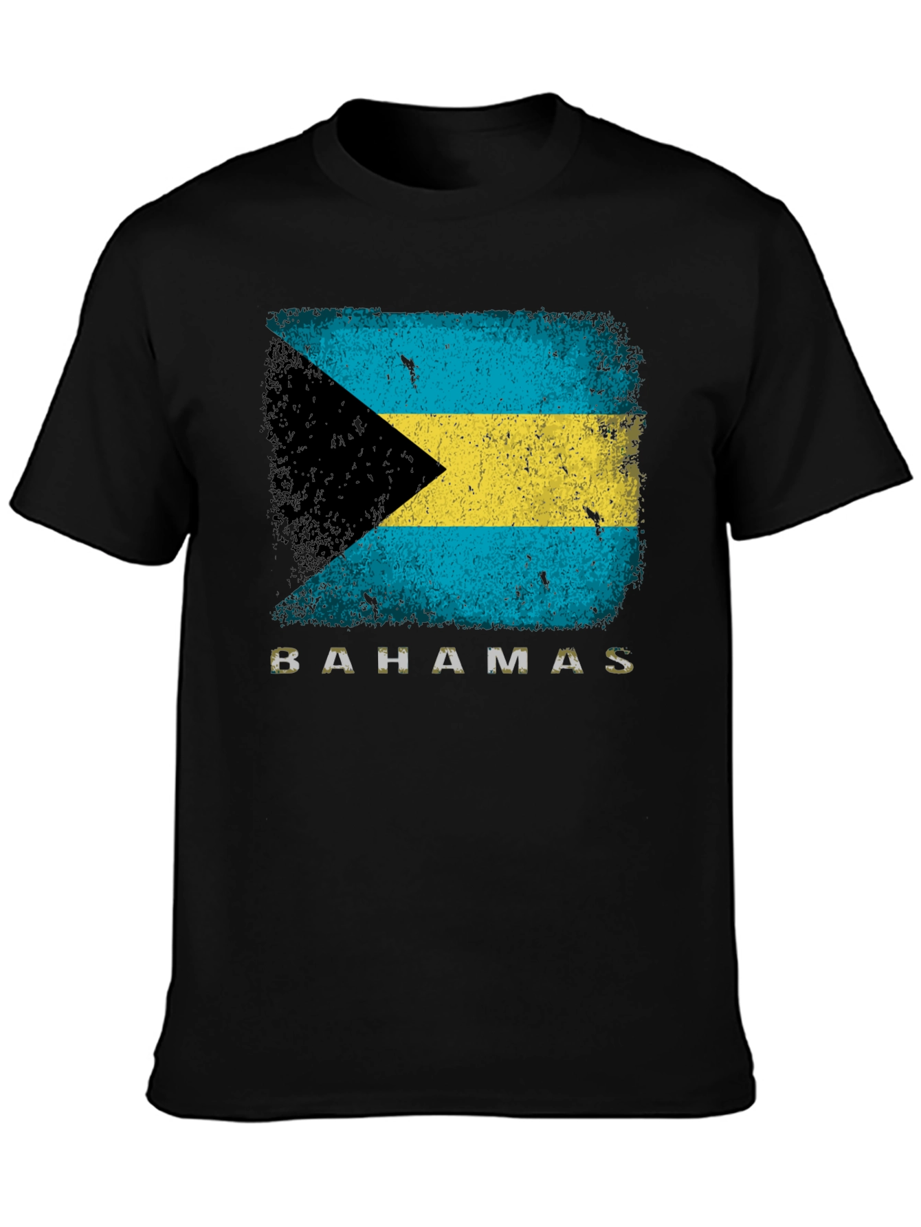 Bahamas Flag Graphic T-Shirt - Distressed Design