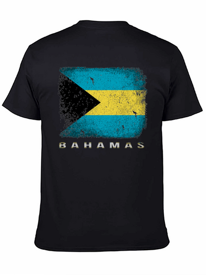 Bahamas Flag Graphic T-Shirt - Distressed Design