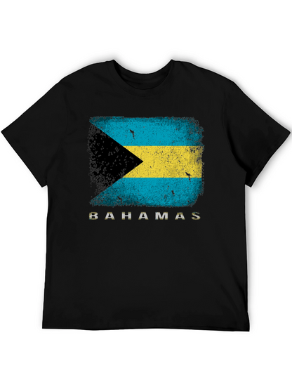 Bahamas Flag Graphic T-Shirt - Distressed Design