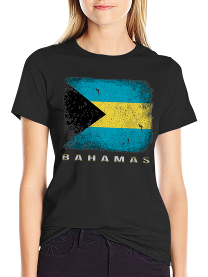 Bahamas Flag Graphic T-Shirt - Distressed Design