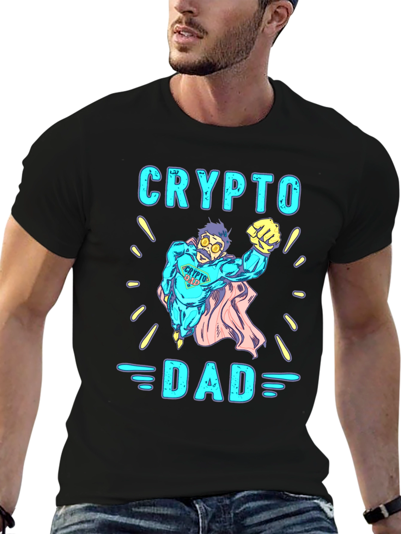 Crypto Dad Superhero Graphic Tee