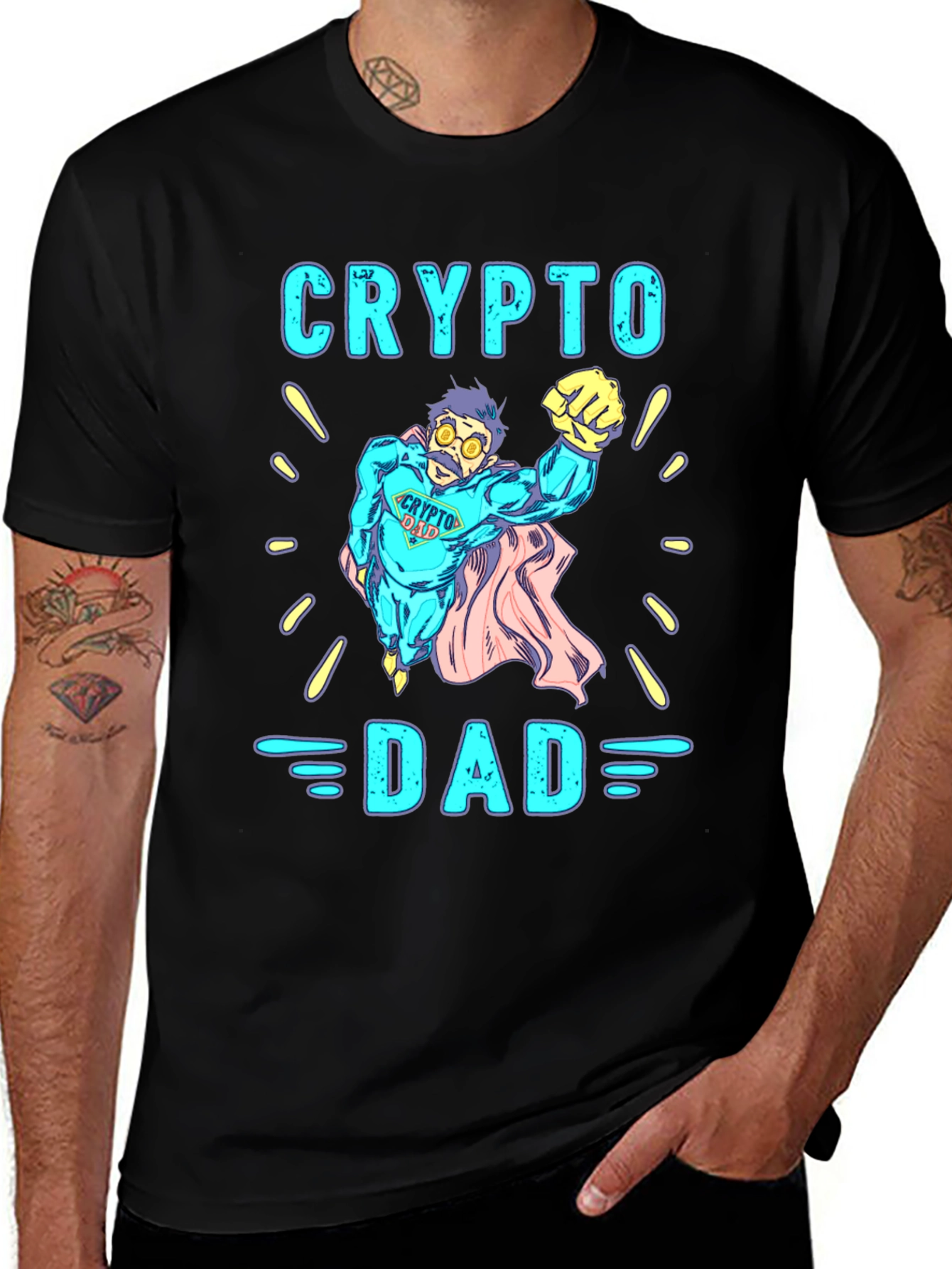 Crypto Dad Superhero Graphic Tee